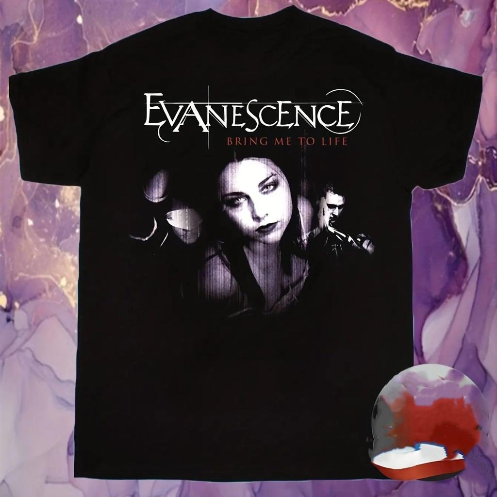 Vintage Washed Evanescence Gothic Metal Rock Band Retro Y2K Music Merch Fan Gift Graphic T-shirt Men Women Printed Tee Summer Casual Fashion Clothing