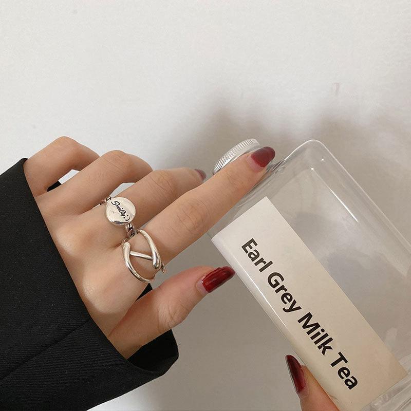 925 Pure Trendy Silver Smiley Face Ring Adjustable Size Perfect For Accessories Womens