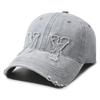 Washed old denim baseball cap men's and women's retro embroidered cap sunshade sunscreen casual versatile hat