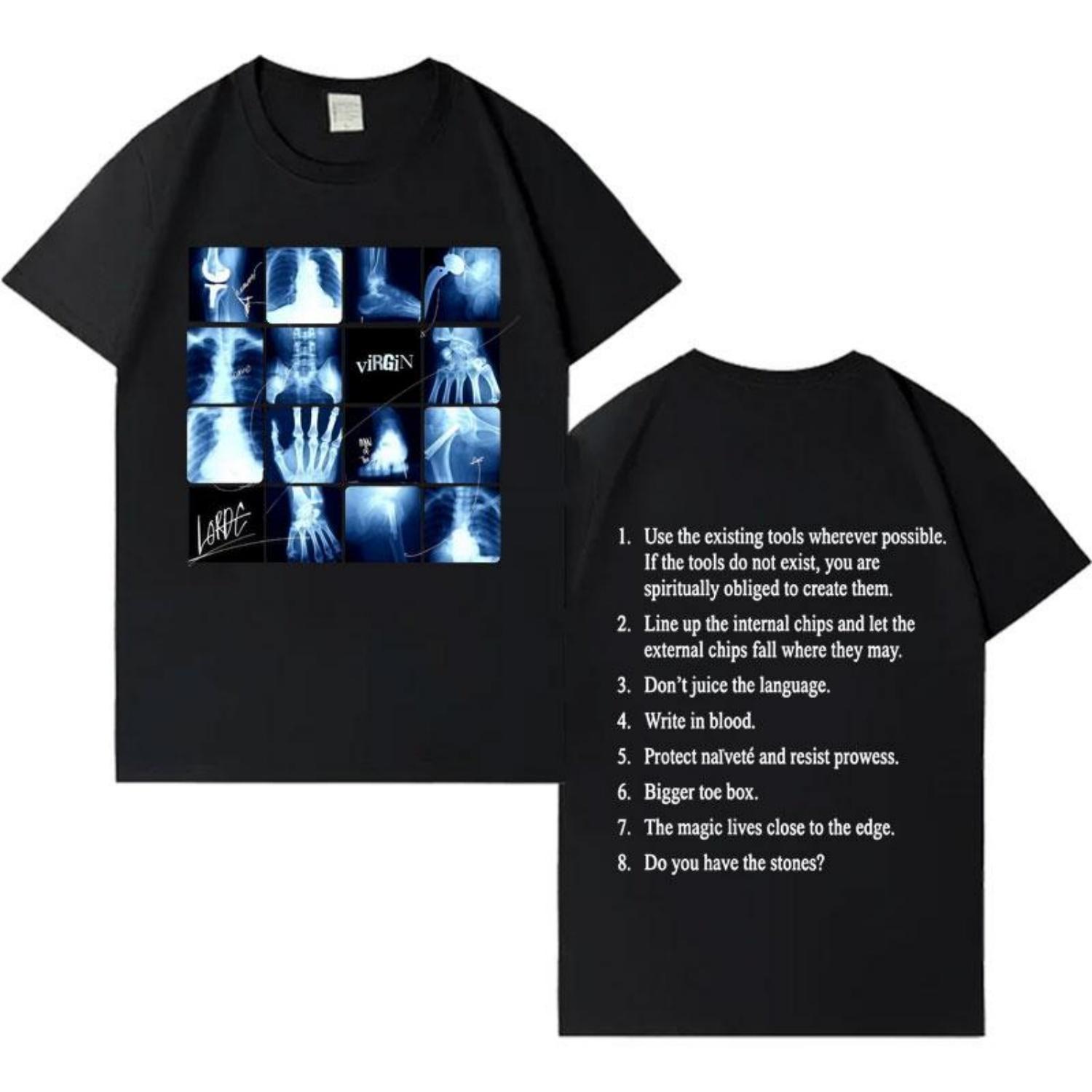 

Singer Lorde Virgin Gothic Album Graphic Tee Men Women Y2K Fashion High Quality Tshirt Aesthetic Short Sleeve T Shirt Streetwear S чёрный