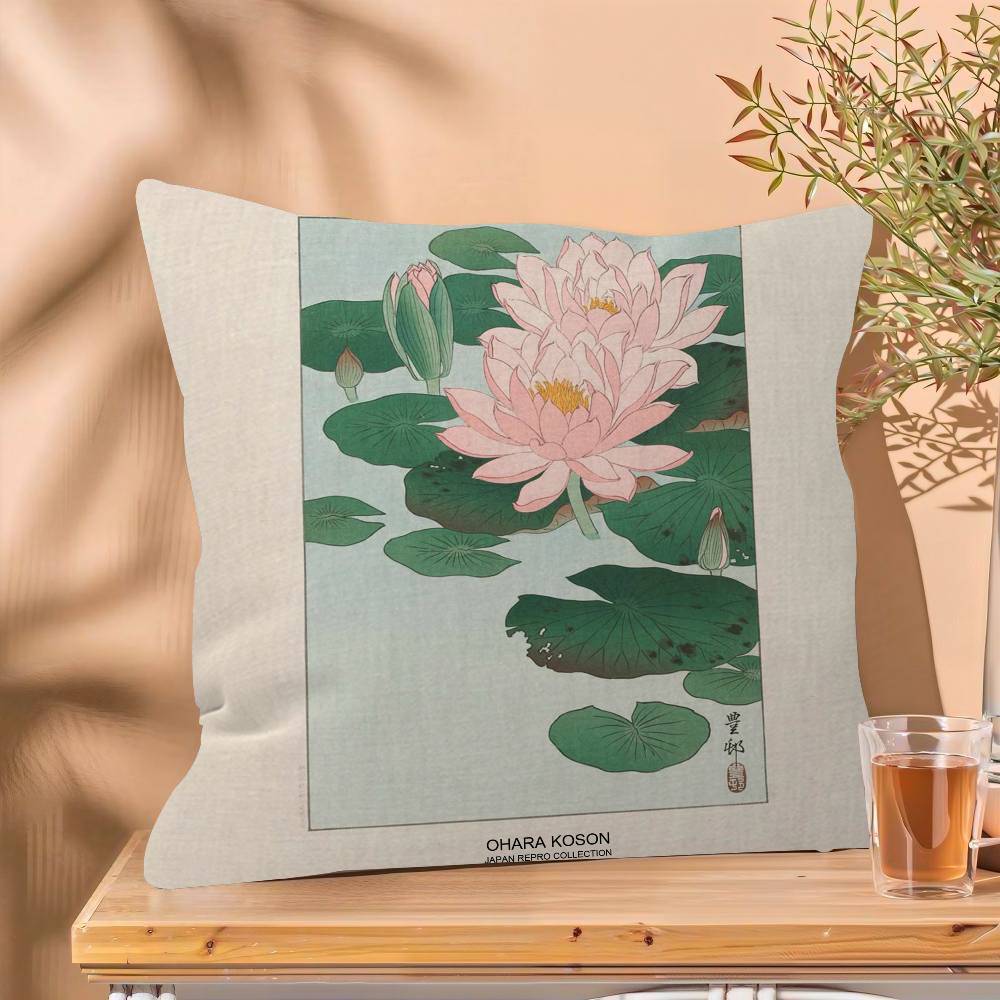 Hokusai Ohara Koson Japanese Art Pillow Anime Pillow Sofa Bed Head Pillow Cover Cushion Cover Fashion 30x30 cm