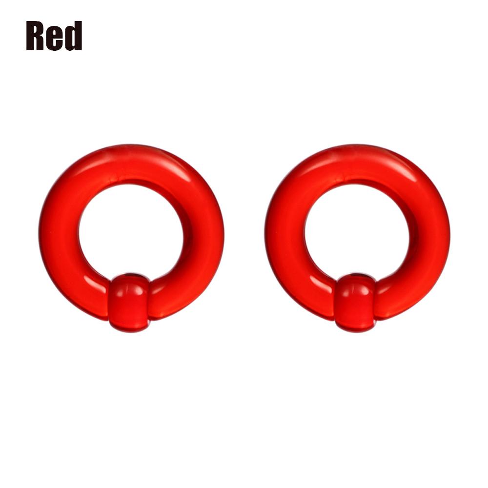 2 Pezzi Anello BCR Acrilico Grande Misura Anello con Sfera Catturata Tunnel per Orecchio Tappo Espansore Calibri Anello per Setto Nasale Orecchino Piercing Gioielli per il Corpo