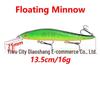 Floating Minnow Lure, 13.5cm/16g Hard Plastic Bait for Freshwater and Sea Fishing