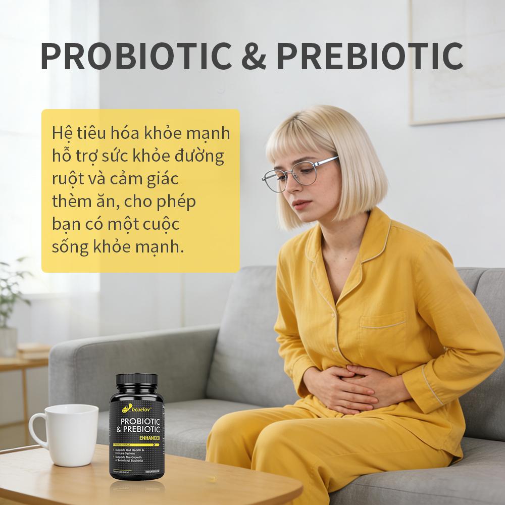 Probiotics and prebiotics capsules with 4.4 billion CFU of active bacteria to protect intestinal health and enhance immunity 120 capsules