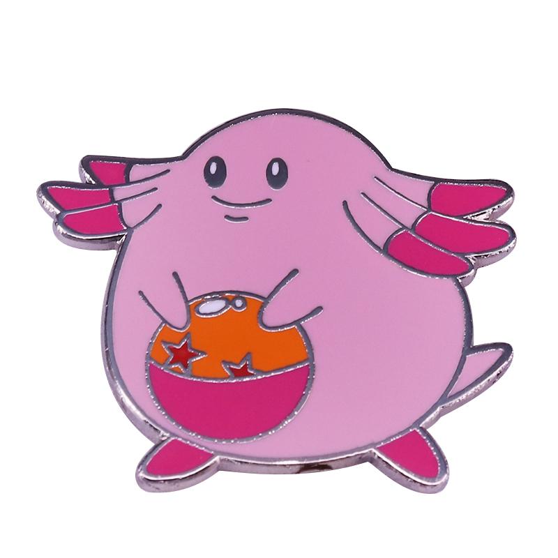 Nurse Girl Joy And Pink Chansey Hard Enamel Pin Cartoon Pink Animal Medal Brooch Game Fans Collectible Badge Jewelry