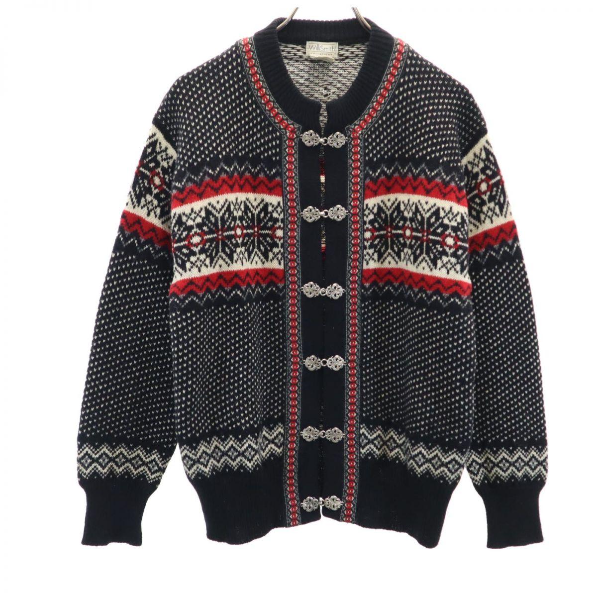 

WilliSmith 80s 90s Wool Old Long sleeve cardigan M knit Men s Used