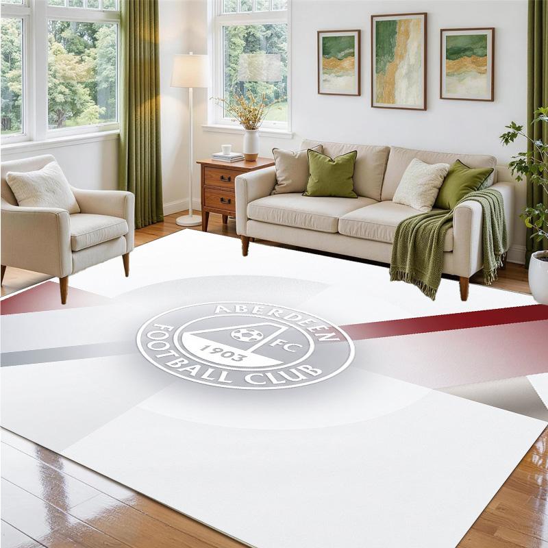 Aberdeen FC Design Crystal Velvet Rug Soft Decorative Mat for Bedroom Entrance