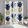 2pcs Pineapple Curtains, Rustic Tropical Fruits and Hawaii Summer Beach Design