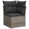 6 Piece Garden Sofa Set with Cushions Gray Poly Rattan