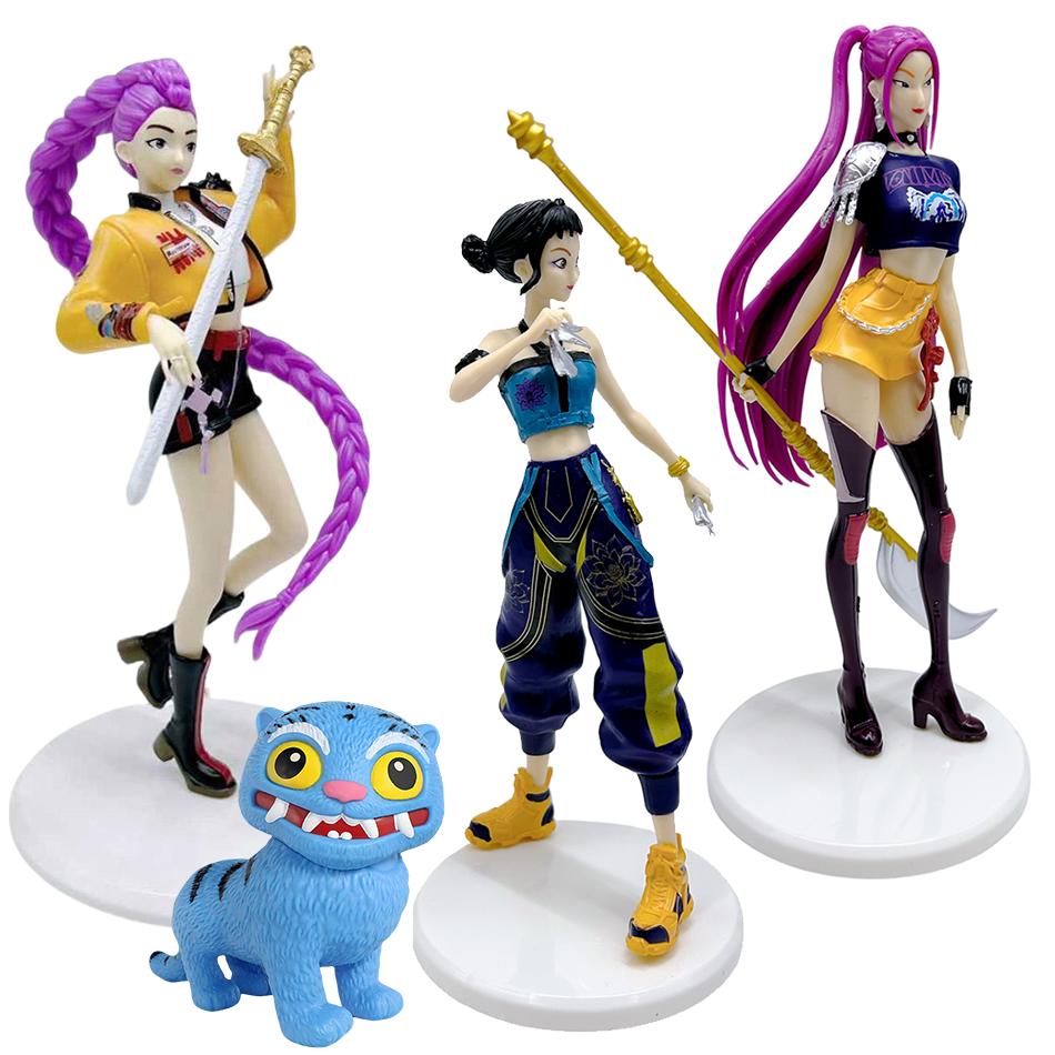 Best- Kpop Anime Girl Group Action Figures 3pcs Standing Style Cute Desk Decor Game Collectibles Perfect Gift for Fans