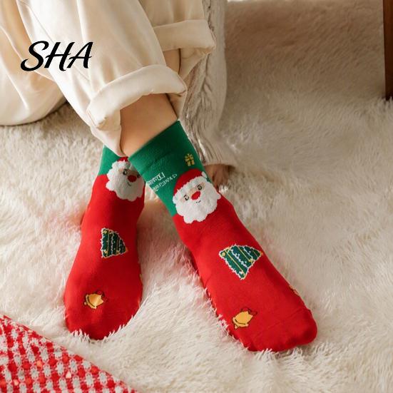 Cozy Autumn Winter Hosiery Christmas Socks for Men And Women, Soft Combed Cotton Warmth Accessories Crew Socks, Novelty Colorful Footwear Holiday Wear