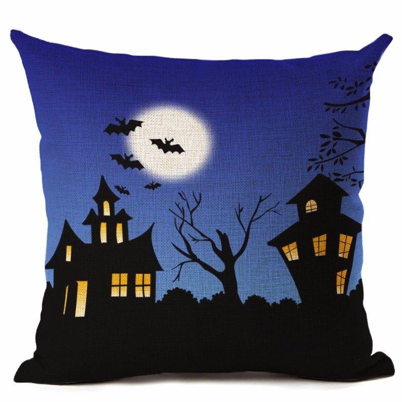 18" Cotton Halloween Linen Throw Pillow Case Cushion Cover Party Home Decor Sofa