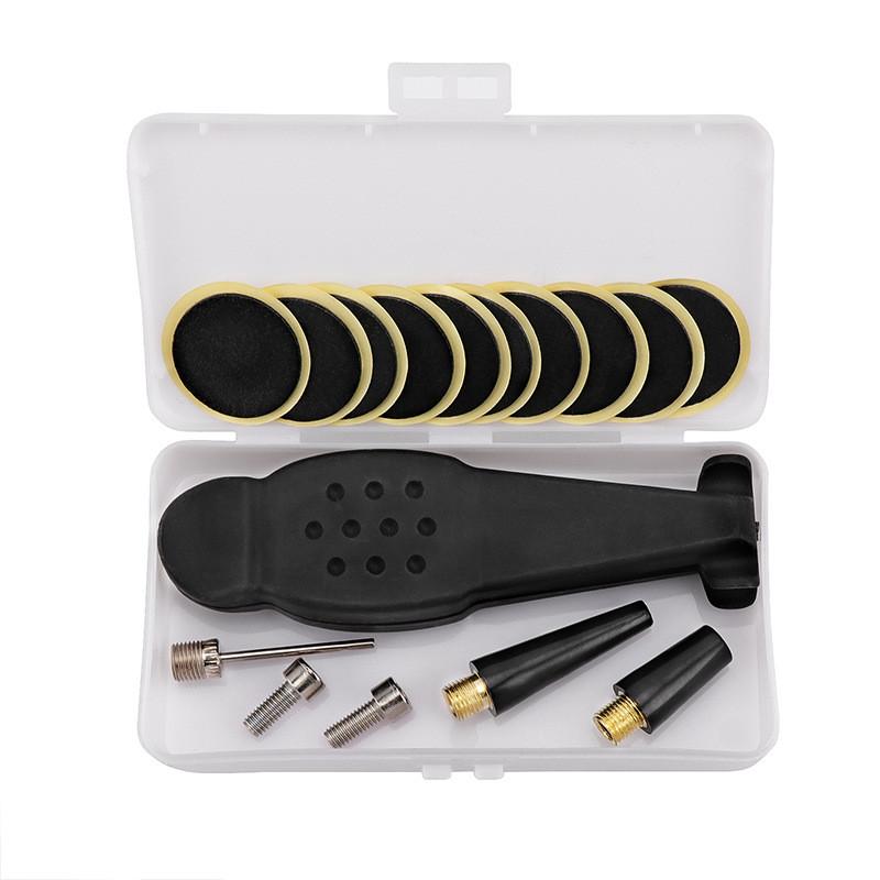 Bicycle Repair Tool Set With Tire Patch Kit And Pressure Gauge For Home Maintenance