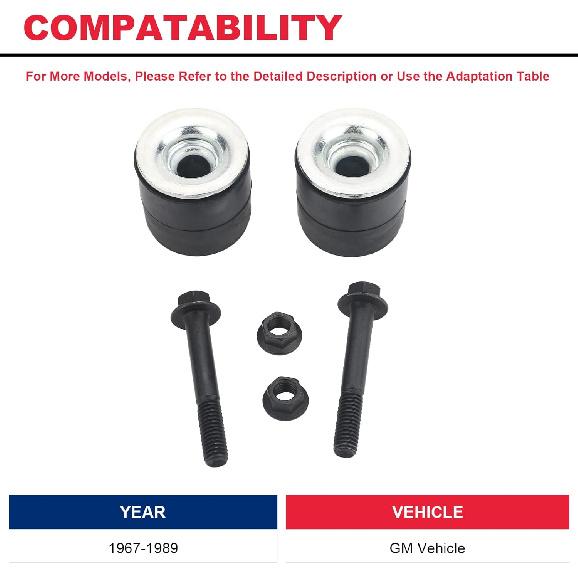 Radiator Rubber Mount Radiator Rubber Core Support Body Mount Bushings & Bolts Fit For GM 1967-1989