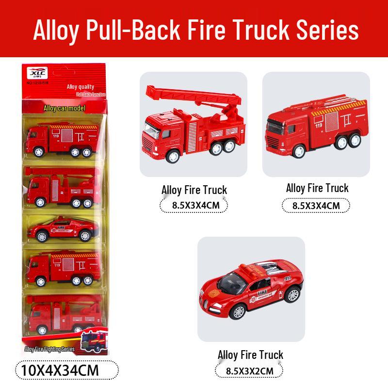 Children's Pull-Back Alloy Toy Car Set - School Bus Simulation Model