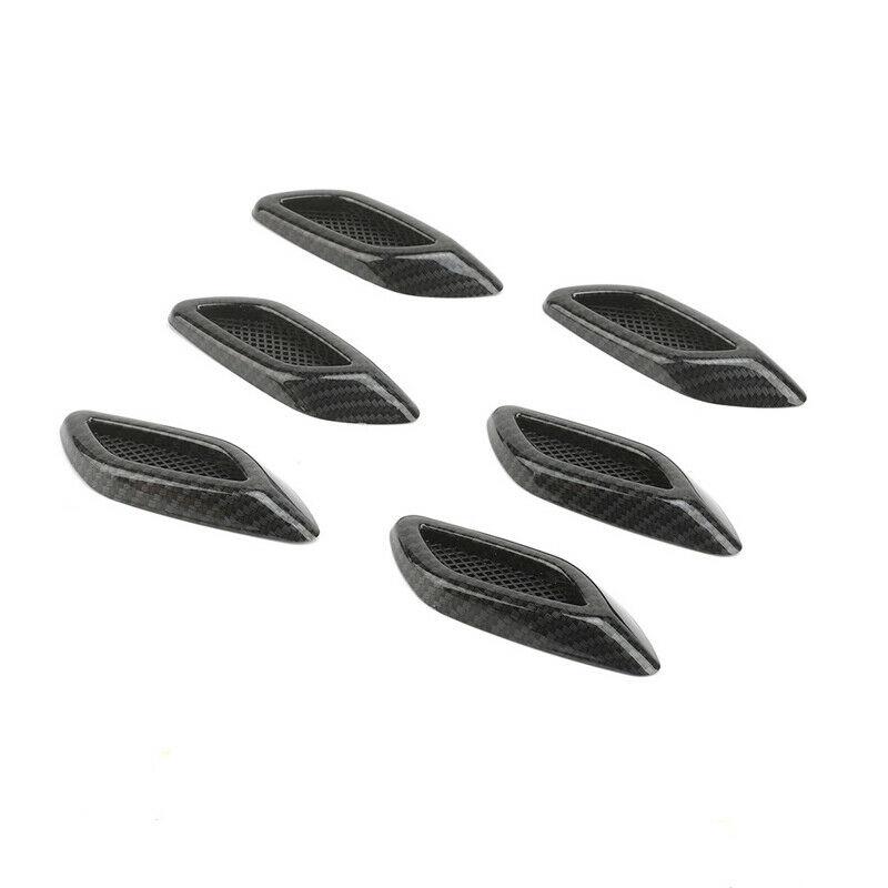 6Pcs Universal ABS Plastic Car Air Flow Vent Hoods for Most Cars Carbon Fiber Side Sticker Exterior Accessories