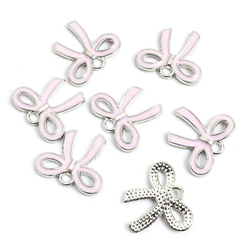 100Pcs Butterfly Knot Hairpiece Accessories Bowknot Pendant for Bracelet Necklace Clothing Embellishment for Daily Use