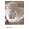 Shell Shape Glass Candle Holders with Clear Fluted Texture, Decorative Table Decors Candlestick Display for Desk, Side Table, Shelf, Bedroom, and