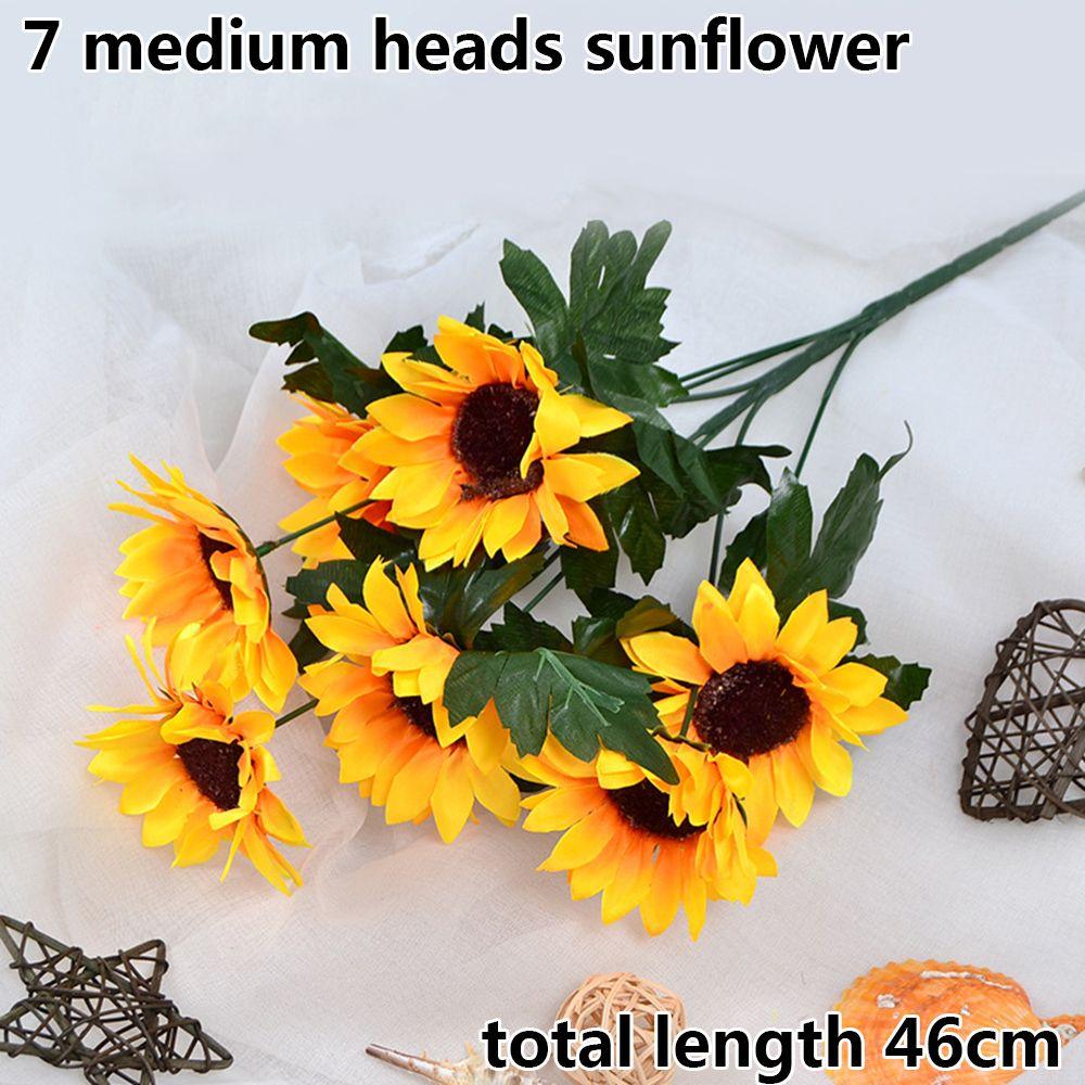 5/7/22 Heads DIY Craft Real Touch Home Decor Wedding Decoration Fake Flores Bouquet Silk Sunflower Artificial Flower