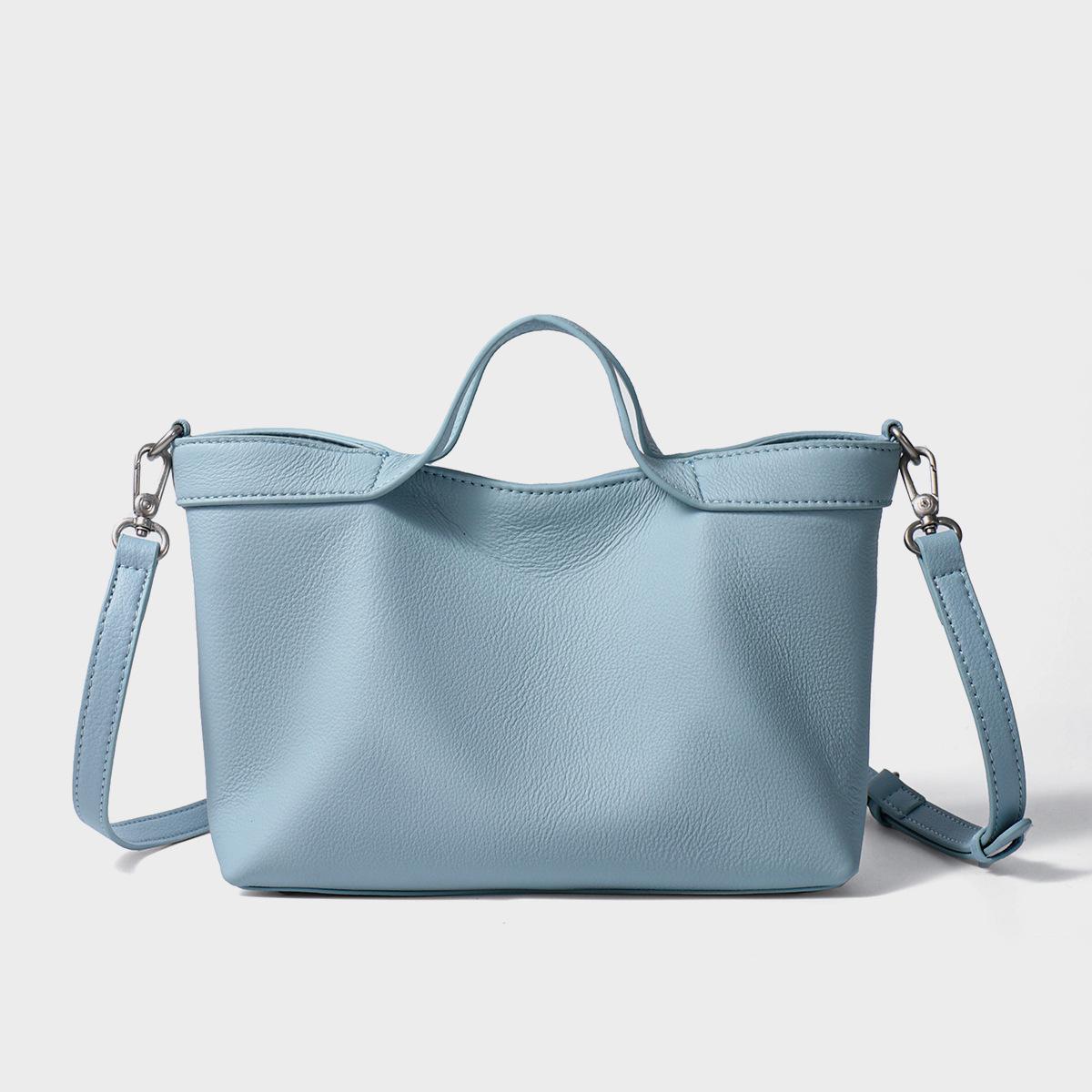 Large Capacity Women s Tote Bag, New Genuine Leather Women s Bag, Women s Shoulder Bag, Light Luxury Commuting Crossbody Bag синий