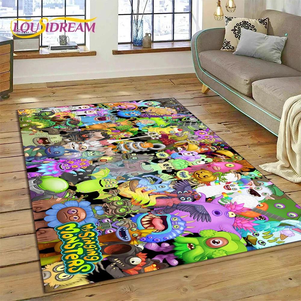 3D Game My Singing Monsters Cartoon Rug Carpet for Living Room Bedroom Home Decor,Floor Mat Non-slip for Sofa  Doormat Gift Kids