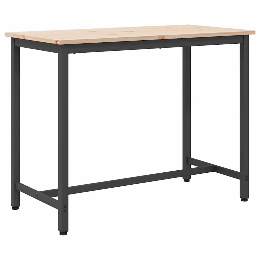 Natural Table 100 x 50 x 77 cm Engineered Wood and Steel