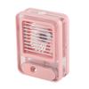 Desk Misting Fan 3 Speed USB Charging Quiet Table Water Mist Spray Fan with Night Light for Bedroom Office Travel Pink