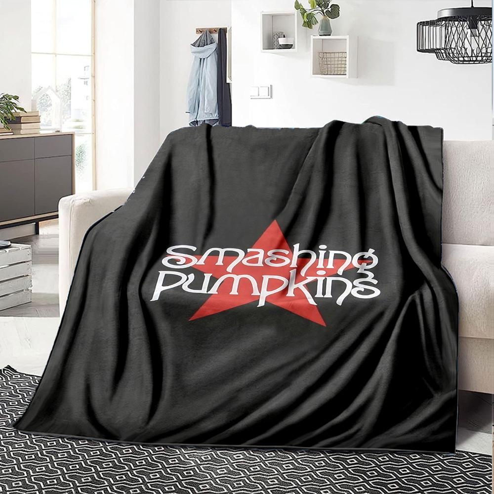 1pc Smashing Pumpkins Themed Printed Soft and Comfortable Home Blanket, Small Throw Blanket, Nap Blanket, Suitable as a Gift l086
