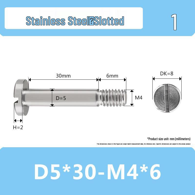 Stainless Steel M4*D5D6 Slotted Shaft Sleeve Screw with Partial Thread and Plain Rod