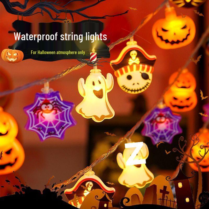 Halloween Spiderweb Skeleton String Lights: Retro Decorative Props