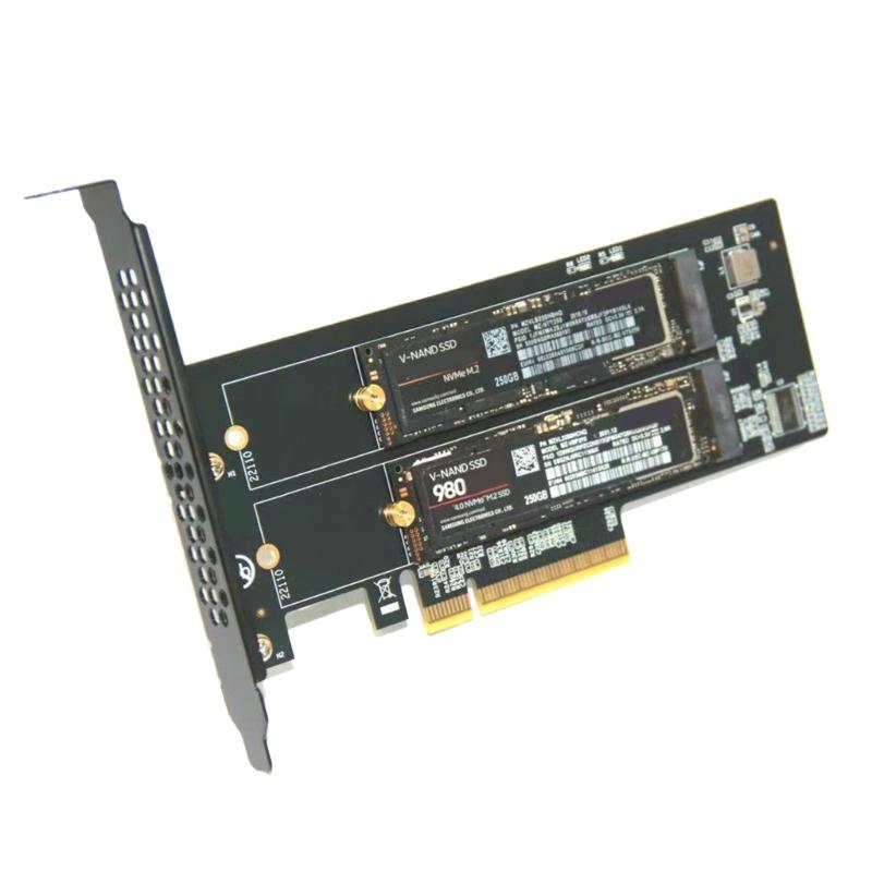Fast Speed PCIe To 2 Port Two M.2 NVME M Key Converters Card PCBs Technology for Stable Data Transfer