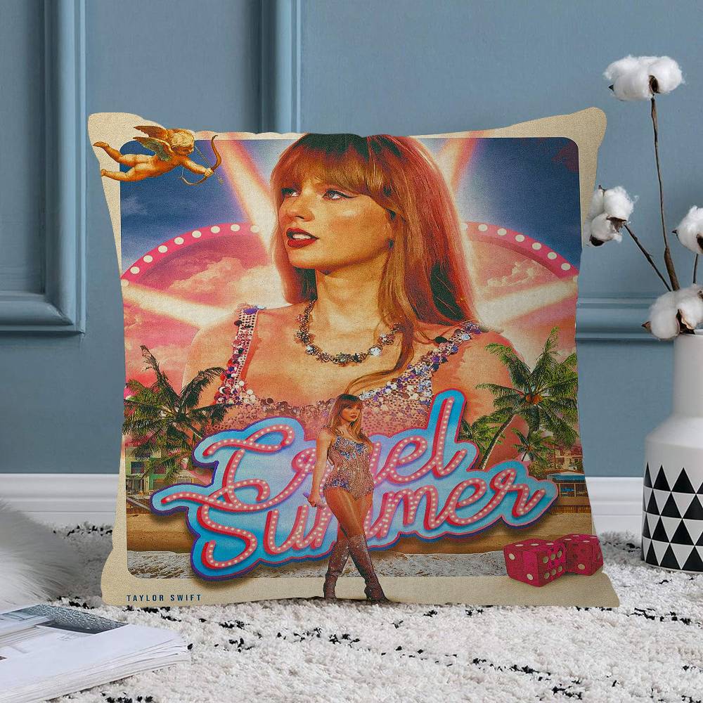 Pop Singer Taylor swift Painting Calligraphy Personalized Pillow Dust Cover Bedroom Kids Party Decoration Pillowcase Gift