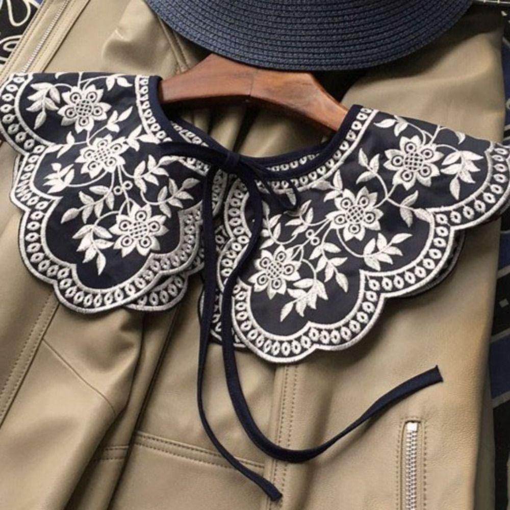 Lace Floral Fake Collar Detachable Decoration Collar Fashion False Collar  For Women Girls