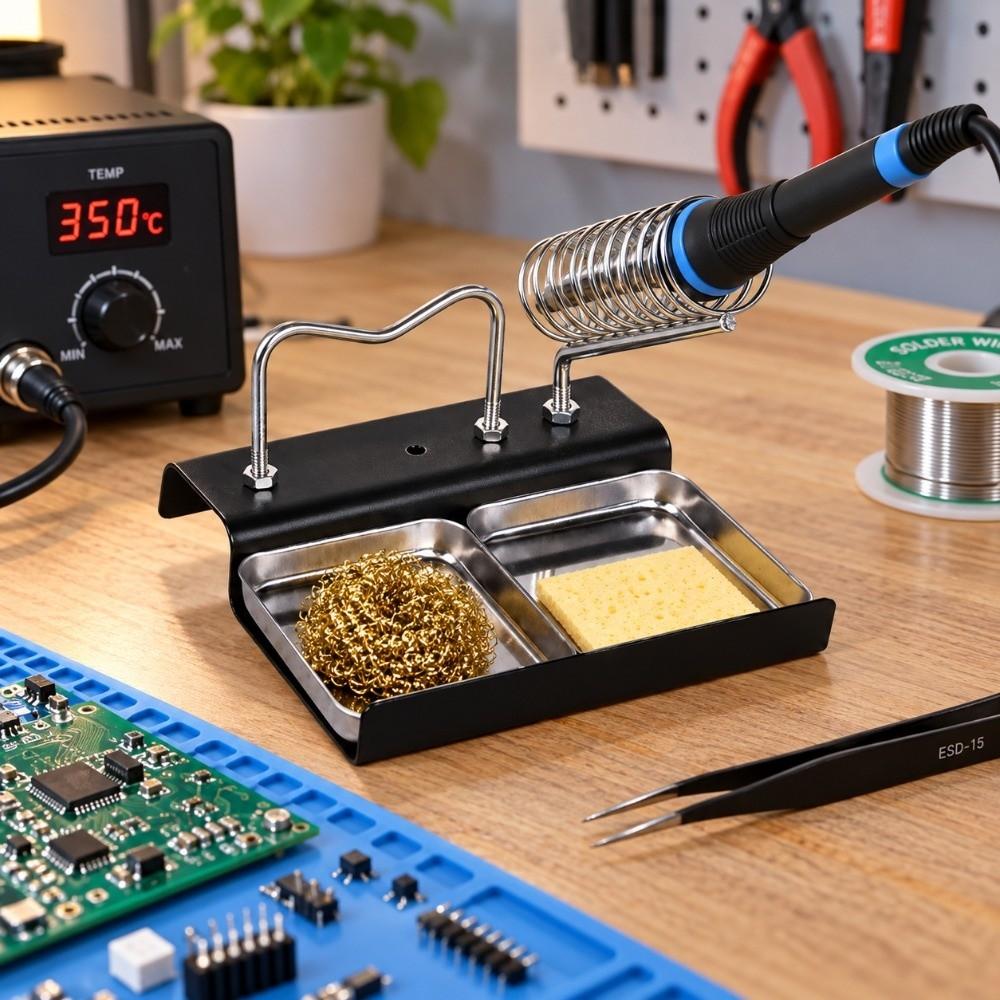 Portable Holder Soldering Iron Stand Welding Cleaning Stand Home Workshop