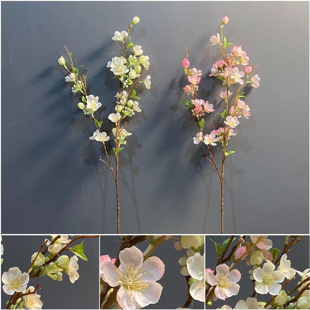 2 Fork Artificial Apple Blossom Branch 84cm Faux Flowers Elegant Cherry Blossom Branch  Living Room