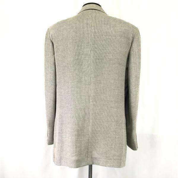 Lanvin STUDIO Wełna Len Wiosna Lato Marynarka Krawiecka R52-47 Męska L Jasnoszara Na Pół Podszyta cBH627(UŻYWANY)