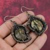 Ammonite Fossil Earring Copper Wire Wrapped Earring Elegant Jewelry Handmade Gemstone Earring Gifts For Wife Stylish Earrings Copper Jewelry
