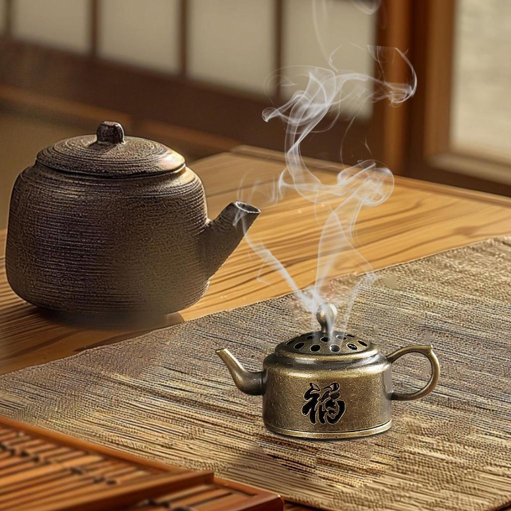 Zinc Alloy Incense Burner Holder Hollow Incense Purify Air Scent Diffuser Tool for Meditation Room Kitchen Bedroom Tea Room