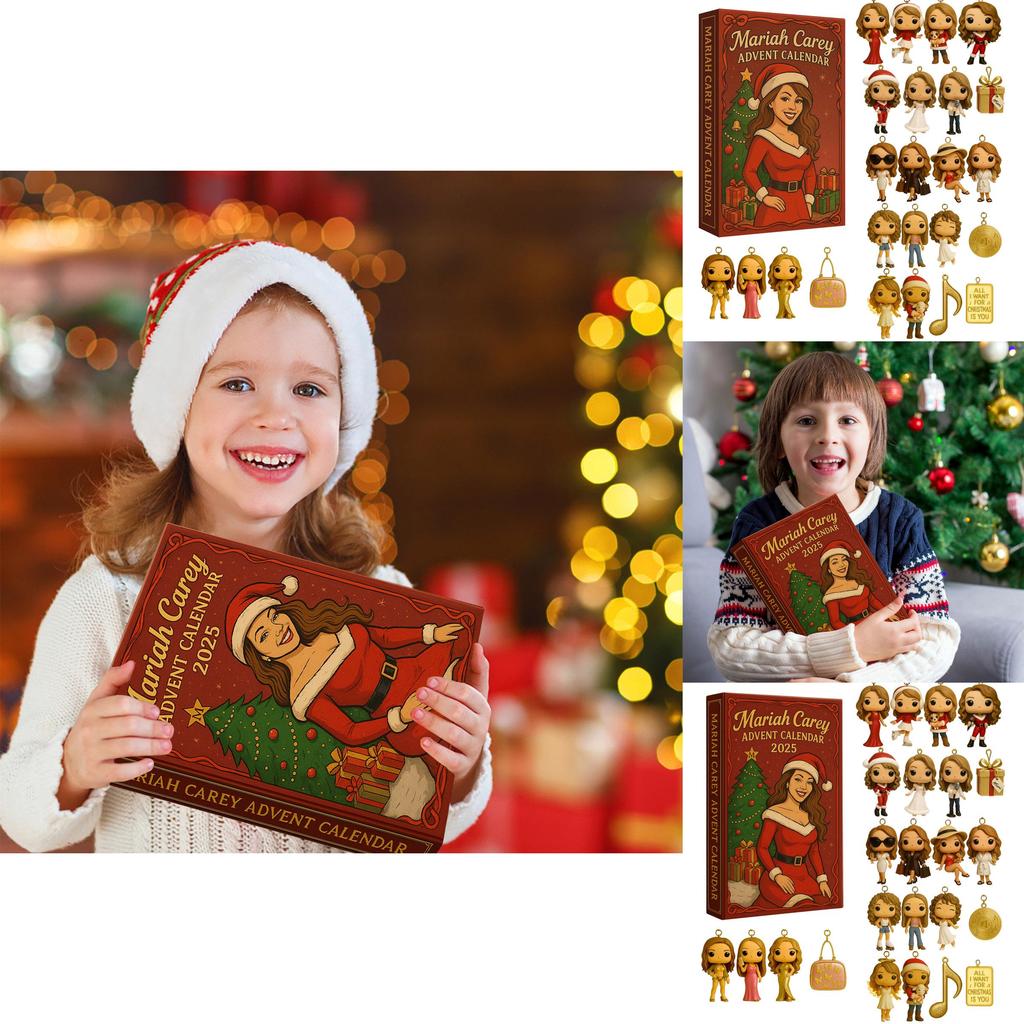 Mariah Carey Christmas 24day Advent Calendar With Acrylic Characters For Festive Celebrations