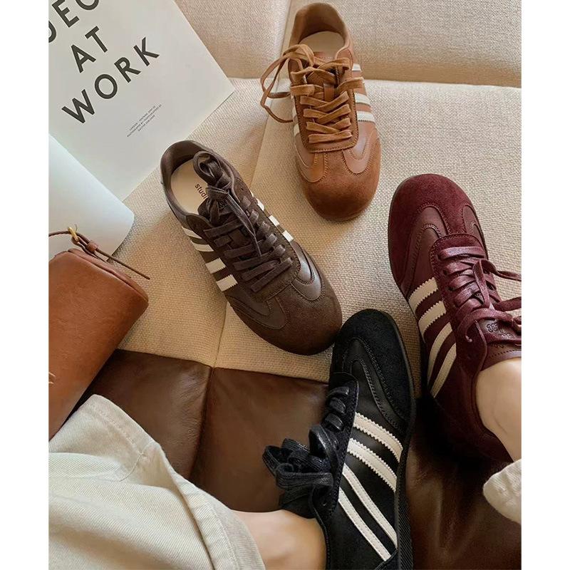 ins wind four bars German training shoes 2025 autumn height increase leather Forrest Gump shoes fashion casual shoes youth women's shoes trend