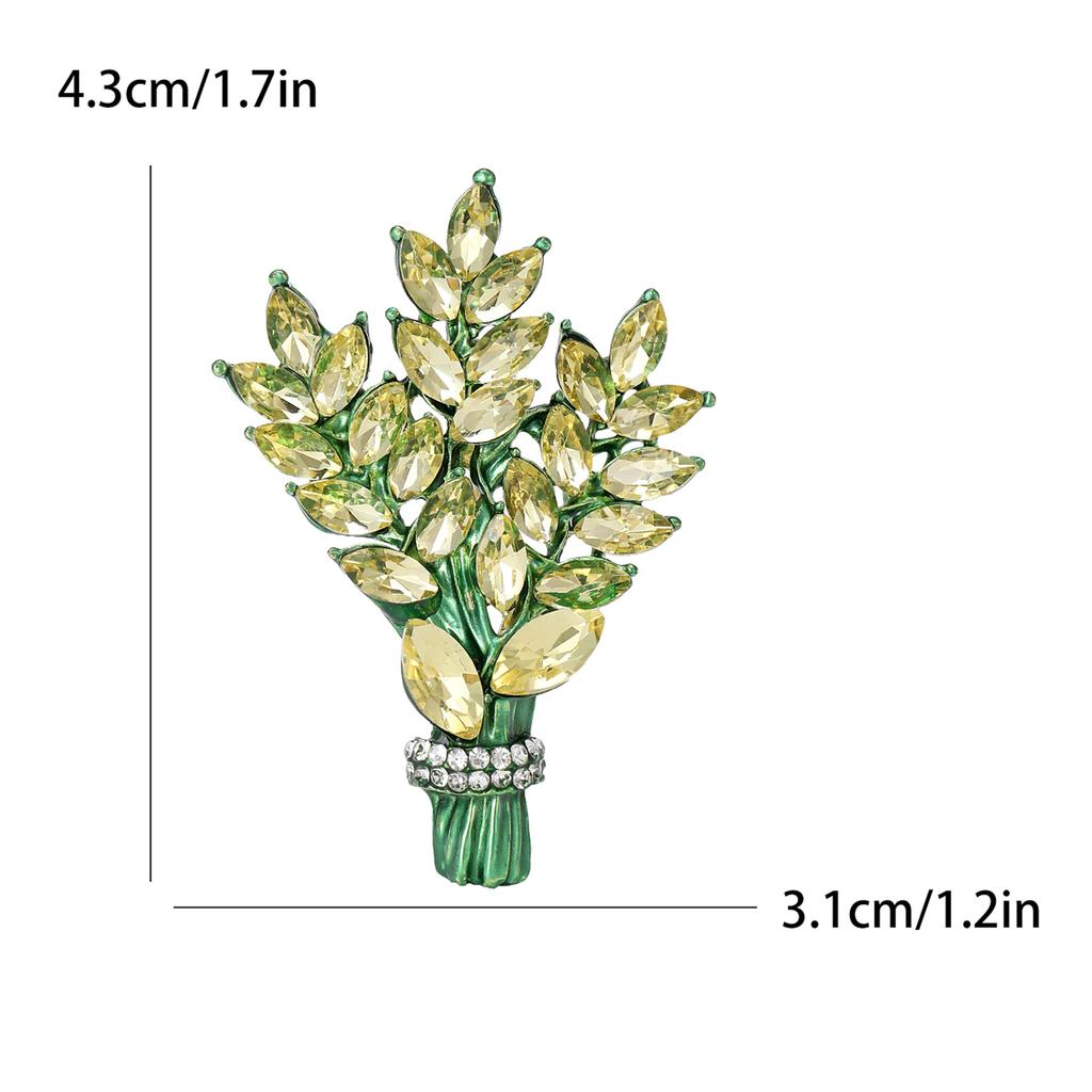 Kristall Ährenbündel Brosche Pin Elegantes Florales Design Reversnadel Geeignet für Anzugjacken Mäntel und Accessoires Dekoration