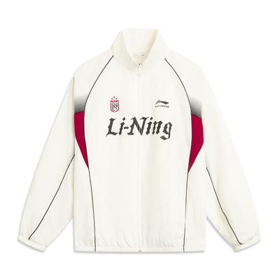 Li Ning Sports Lifestyle Serie Lässige Retro Colorblock Stehkragen Reißverschluss Windjacke Unisex Oberbekleidung Off-White AFDVE97-2