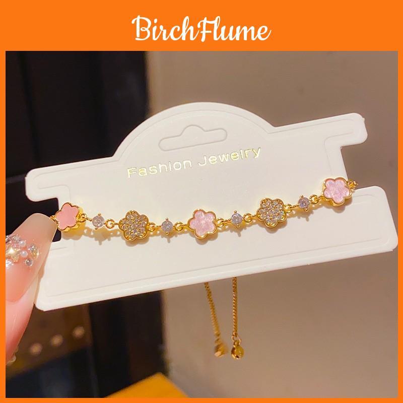 Flower Jewelry Bracelet With Cubic Zirconia For Women Summer Gift Idea