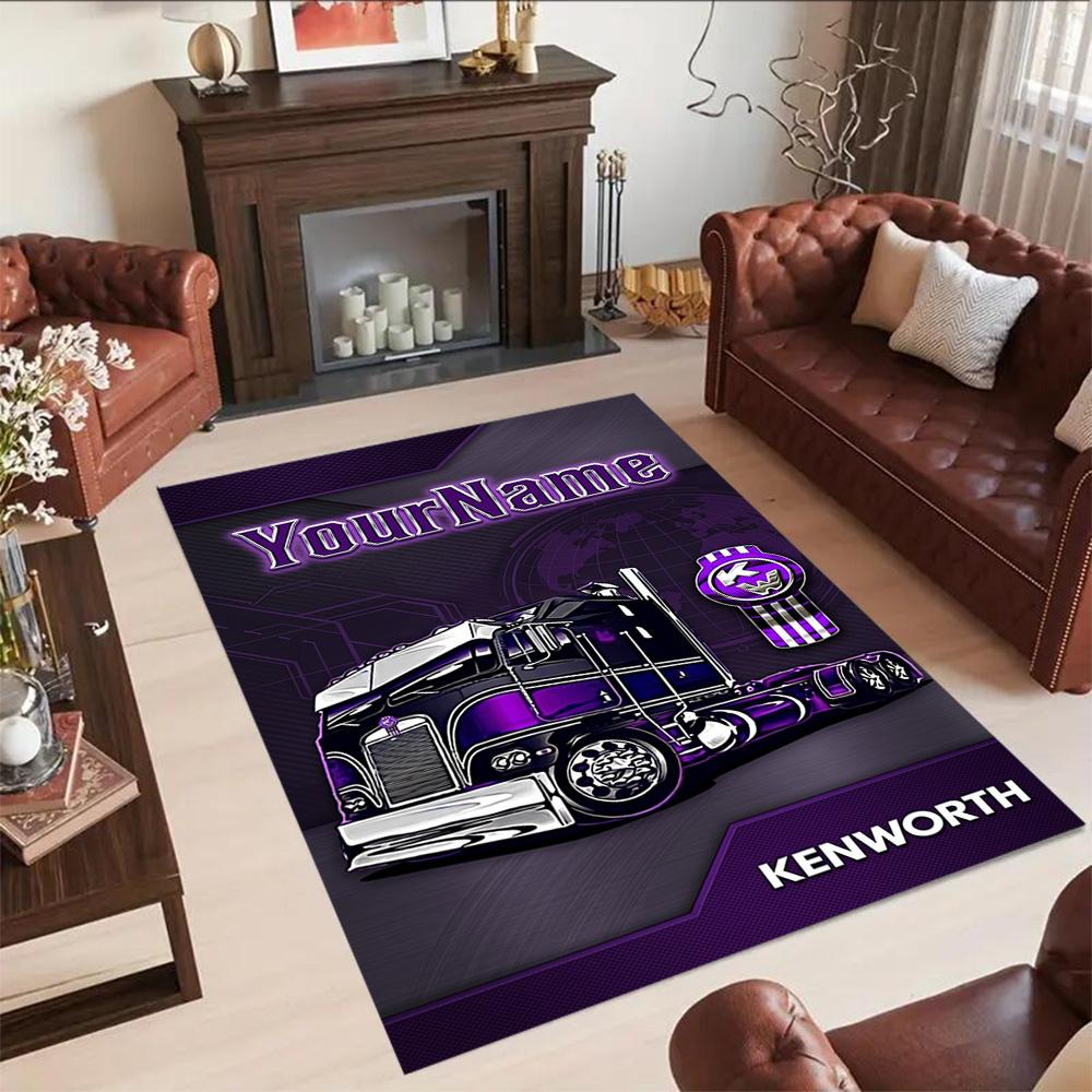 Kw Heavy Trucks Personalized Name Carpet Perfect for Hallway Dining Room Study room Kitchen Antislip Carpet Anime Office Decor Wedding Party Gift