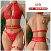 Women's Lingerie Set Transparent Mesh Lace Steel Chain Bra Thong Lingerie Sexy Bra