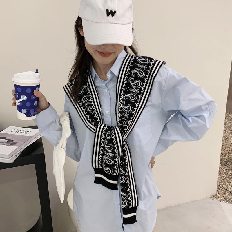 New Shoulder Scarf Shawl Women'S Fake Collar Shoulder Protection Scarf Air-Conditioned Room Camisole Decoration Paired With Neck Protection Knot