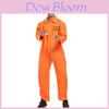 Herren Orange Gefangenen Cosplay Kostüm Jumpsuit Outfit für Halloween Partys und Events