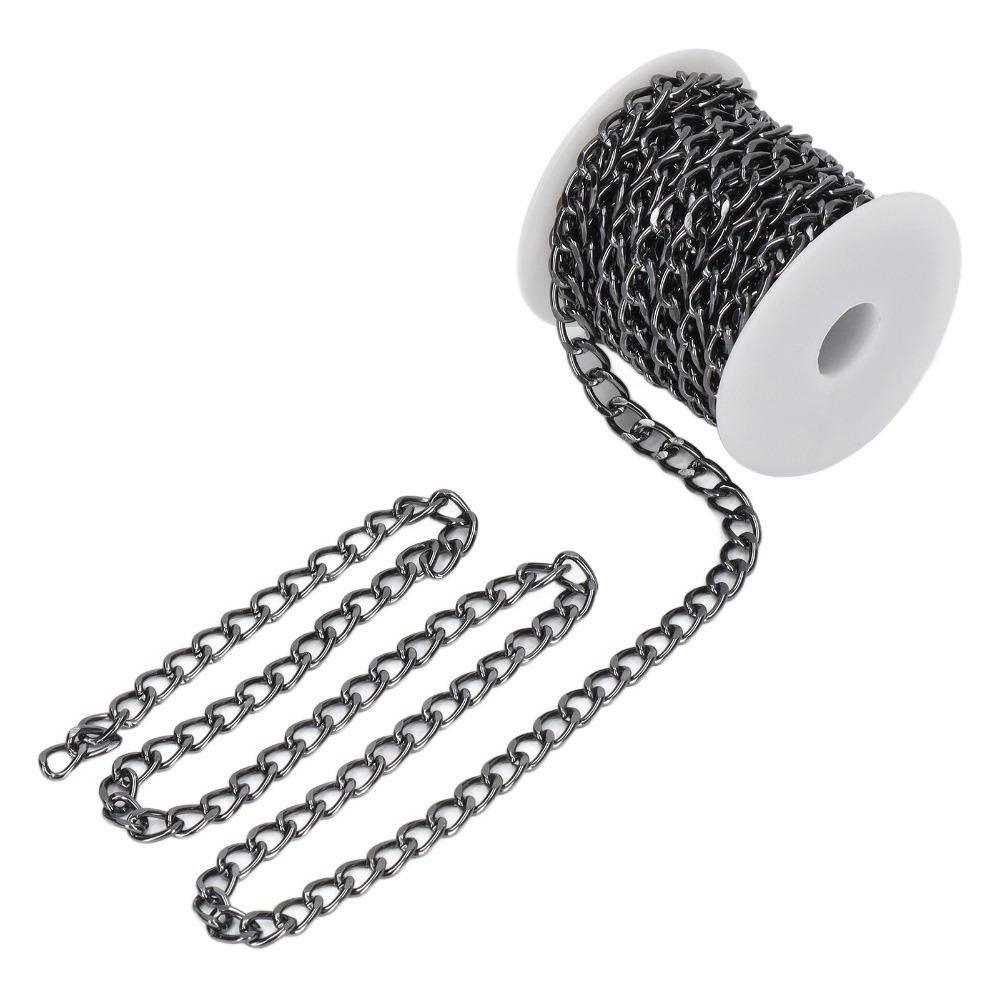 Twisted Chain Curb Chain Black Plated Chain Spool Jewelry Tools Chain Roll  DIY Crafts