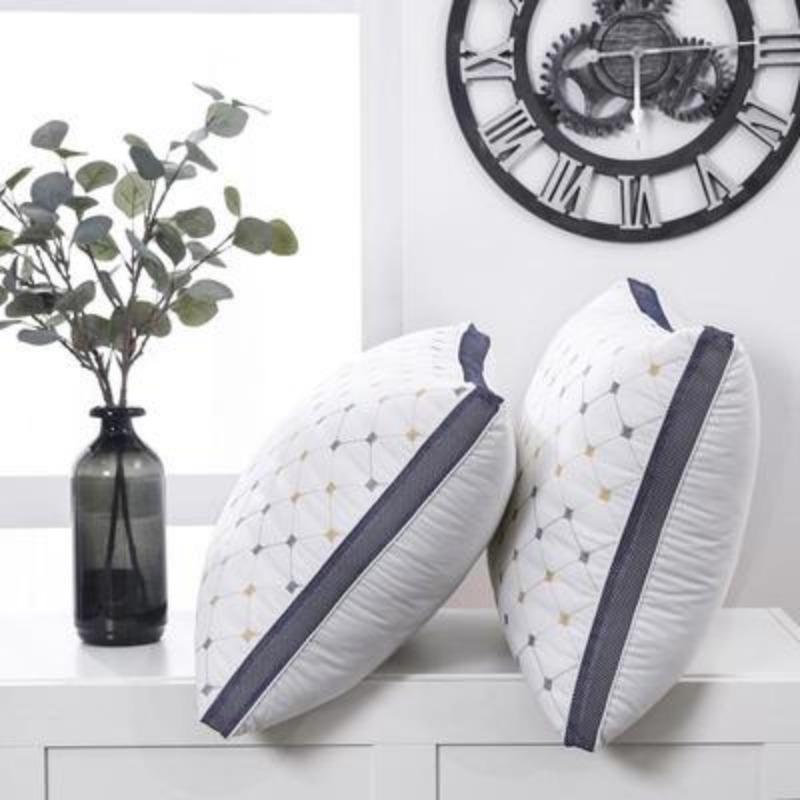 Luxury Five-Star Hotel Feather Velvet Pillows - Non-Collapsible Gift Pair for Home