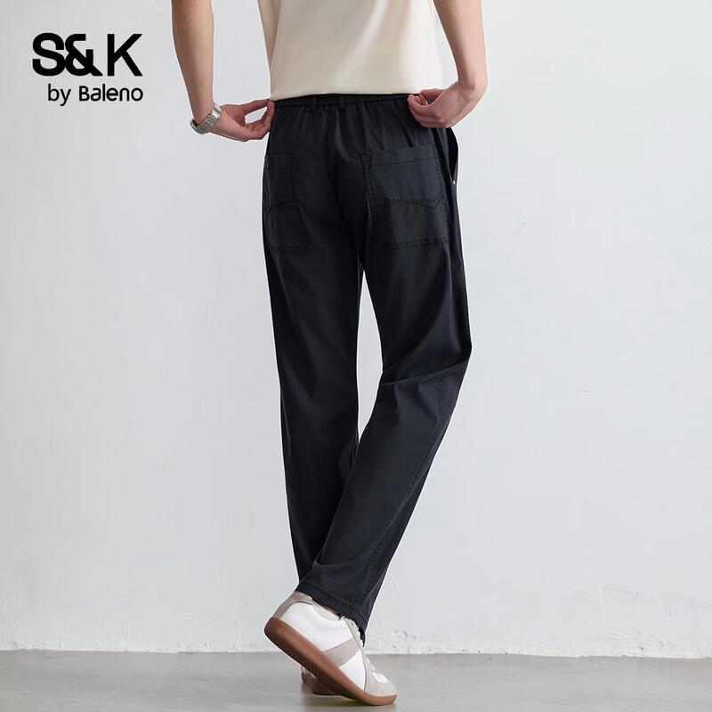 Baleno Men's S&K Tencel Blend Casual Straight Pants